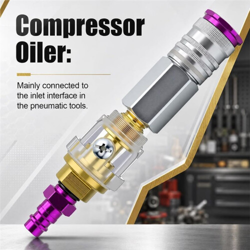 12 Pack Inline Oiler for Air Tools, 1/4" NPT Pneumatic Tool Lubricator with Transparent Polycarbonate Reservoir 1