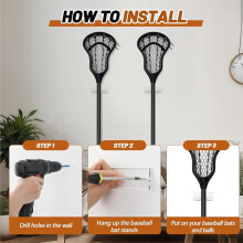 4 Pcs Lacrosse Stick Wall Mount, Acrylic Hockey Stick Wall Mount Ice Hockey Organizer Display Holder for Room, Garage