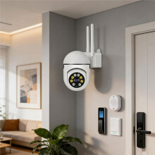 2PCS 0.5MP WiFi-Kamera IP65 Trådlös PTZ-Övervakningskamera med Infraröd Nattvision och Tvåvägskommunikation Säkerhet CCTV