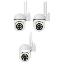 3PCS 2MP WiFi-Kamera 1080P IP65 Trådlös PTZ-Övervakningskamera med Infraröd Nattseende och Tvåvägskommunikation Säkerhets-CCTV