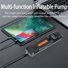 Tire Inflator Portable Air Compressor Air Pump for Cars Tires, LCD Display Tire Pressure Gauge 6000mAh & LED Light
