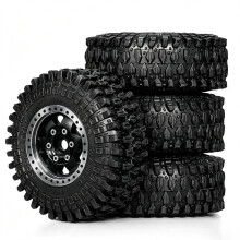 RED SPIDER 1.0 Inch 55mm RC Crawler Tires and Wheel Rims for UDIRC Prado UCX1802 LC250 1/18 RC Car Upgrade Parts Black