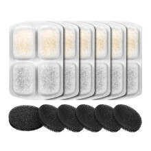 Filtros de Água para Cães para FEELNEEDY 8L em Aço Inoxidável, Modelo FN-W18, com Resina de Troca Iônica, Conjunto de 6+6 Esponjas para Bomba