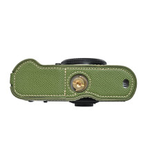 Leren Tas voor X-T50 Camera, Halve Body Cover Beschermende Tas met Schouderband, Vintage Lederen Behuizing Groen