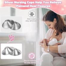 Silver Nursing Cups, Nipple Covers for Breastfeeding , Nipple Shields for Nursing Newborn,Silver Nipple Guards