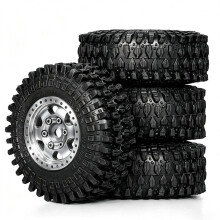 RED SPIDER 1.0 Inch 55mm RC Crawler Tires and Wheel Rims for UDIRC Prado UCX1802 LC250 1/18 RC Car Upgrade Parts Silver