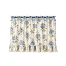 Oven Skirt Curtain for Farmhouse,Hydrangea Stove Cover Skirt with Lace Ruffle Trim & Ribbon Ties,Oven Door Curtain Decor