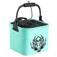 Portable Foldable Fishing Bucket (with Anti-Escape Net) - Thickened Live Fish Bucket / Outdoor Water Collection Bucket