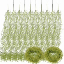 12 Pcs Spanish Moss 33'' Fake Hanging Succulents Faux Moss Artificial Succulent Plants Vines Hanging Plants Swamp
