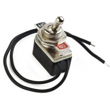 SPST 6A Toggle Rocker SPST Contacts Toggle with Wire 12mm Cutout 1PCS 6A/125V Black+Silver