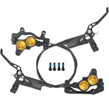 Z4 4 Piston Hydraulic Disc Brake Enlarged Hydraulic Cylinders Brake Calipers for Mountain Bikes (950mm 1650mm) Black