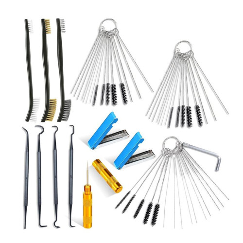 Carburetor Cleaner Kit Torch Tip Cleaner Set with Brushes Hooks Scraper and Aluminum Cases