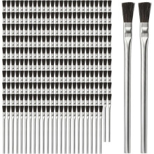 250 Pcs Acid Brushes 3/8 Inch Wide Glue Brush Horsehair Tin Handle Disposable Flux Brushes for Soldering Woodworking
