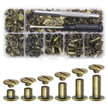 110 Piezas Tornillos Chicago Remaches de Cuero Tornillos de Remache Chicago para Decorar y Reparar Artesanía en Cuero D