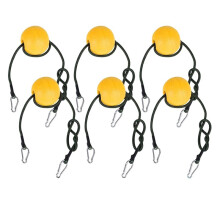 6 Pack Anchor Buoy Float with Bungee Cord & Clip, Pool Buoy for Swimming Pools, Water Skiing, Fishing, Boats