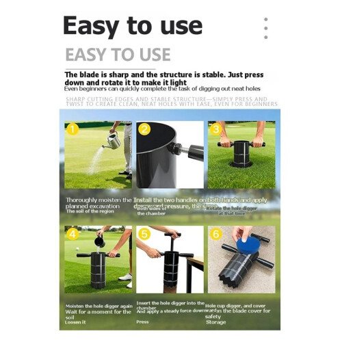 Portable  Hole Cutter with Detachable Handle, Ideal for Backyard Putting Green 1