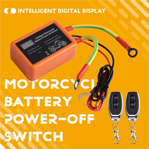 Intelligent Digital Display Motorcycle Battery Power-Off  with Remote Control Battery Disconnect  Universal 1