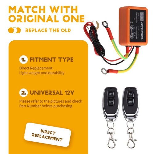 Intelligent Digital Display Motorcycle Battery Power-Off  with Remote Control Battery Disconnect  Universal 2