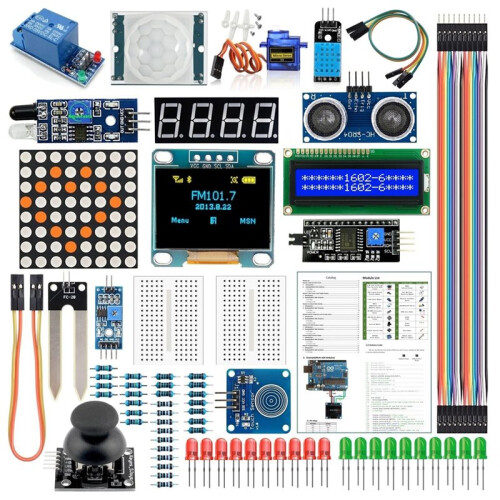 Kit Eletrônico DIY de Display de 1602+0,96 Polegadas para Placa de Desenvolvimento para   R3 Kit de Início MEGA2560