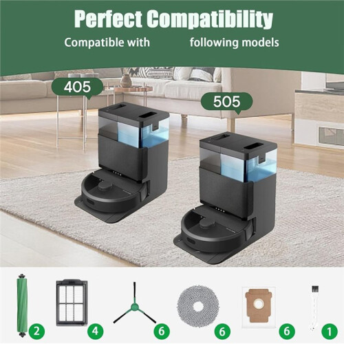 Replacement Part Kit for    405 Combo/505 Combo Robot Vacuum Main Side Brush Filter Mop Dust Bag 23pcs 2