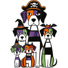 Metalowa Dekoracja Ścienna z Motywem Psa na Halloween, Jesienne Dekoracje do Domu, w Stylu Rustykalnym, na Ganku, na Halloween