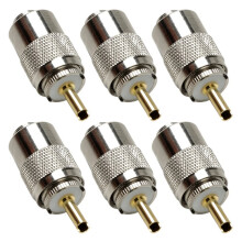 6 Pack PL259 Coax Connectors 50 Ohm PL-259 UHF Male Solder Connector Plug with Reducer for RG8X RG59 RG8 RG213 LMR240