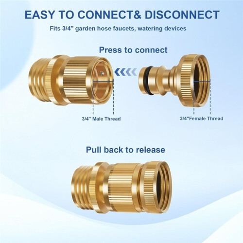Adjustable 90-Degree Solid Brass Hose Elbow with Quick Connect for RVs, Campers, and Gardens 1