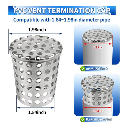 PVC Termination Mesh Screen Vent Covers,Gutter Guard Filter, Conical Exhaust Pipe Cover Strainer, Multihole Cap