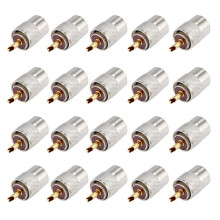 20Pcs PL259 Soler Coaxial Coax Connectors, Male-Plug Crimp Coax Connector Adapter with Reducer for RG8X