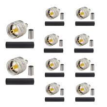 PL259 Male Crimp Connector for RG8X/LMR240/4D-FB/CNT240/RG8 Coaxial Cable, UHF SO239, Pack of 10