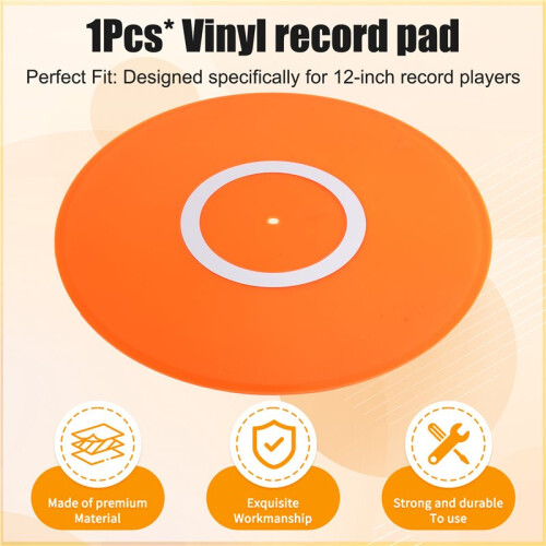 Tapete Antiderrapante para Toca-Discos de 12 Polegadas em Acrílico, Bonito e Que Reduz Ruídos Estáticos e Poeira. 1