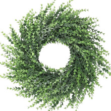 Artificial Christmas BoxwoodWreath for Front Door, Realistic GreenWreath for Spring Summer All Seasons Decor(20 Inch)