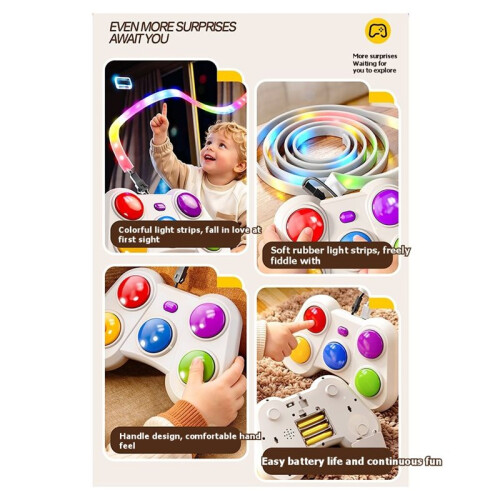 Children'S Dynamic Rhythm Game Console, Rhythm Light Match, Thinking Training, Educational Fingertip Color Light Toy 1