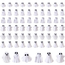 60Pcs Resin Figurines,Tiny Little Ghosts for Halloween Decor,Cute Spooky Vase Filler,Party Favors,Home Decor