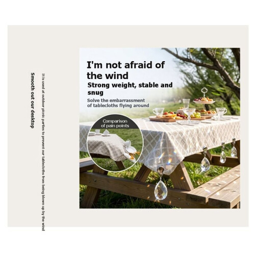 8 Pack Clear Glass Tablecloth Weights - Decorative Weights with Metal Clips Tablecloth Weights and Clips 1
