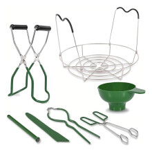 Kit Suministros para Conservas,Juego Herramientas,Rejilla para ,Embudo para Conservas,Elevador Frascos,Llave Inglesa,Pinzas,Elevador