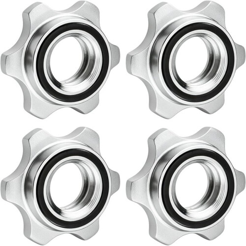 1 Inch Spinlock Collars Anti-Slip Dumbbell Hex Nut Clamps Secure Screw Collars 4pcs