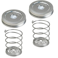 Edelstahl-Gärdeckel-Set mit Federn und Silikon-Gärspund für 16/24/32/64-Unzen-Einmachgläser mit Weiter Öffnung