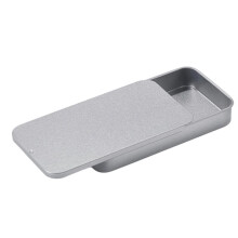 5 PCS Small Rectangular Candy Storage Tin Box for Jewelry Packaging, Metal Push-Pull Iron Case Sliver