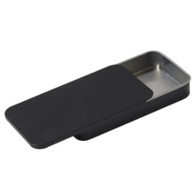 5 PCS Small Rectangular Candy Storage Tin Box for Jewelry Packaging, Metal Push-Pull Iron Case Black