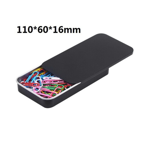5 PCS Small Rectangular Candy Storage Tin Box for Jewelry Packaging, Metal Push-Pull Iron Case Black 2