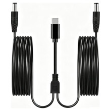 Type C to Dual 5.5x2.5mm 12V 3A PD Power Supply Cable USB C PD Charging Cord for Router LED Strip Speaker CCTV Camera