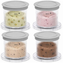 4PCS Replacement Ice Cream Maker Bowl Cups Fast Freeze Ice Cream Maker Frost Cups for Homemade Ice Cream & Sorbet C