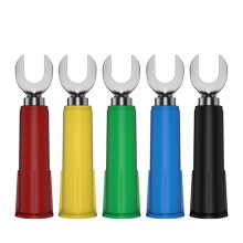 Spina A Paletta con Inserto da 6MM In 5 Colori, Terminale A U da 6MM con Presa da 4MM e Spina Banana da 4MM per Cavi di Prova Elettrici