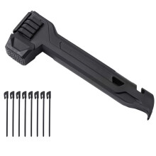 Martillo para Estacas de Tienda con Almacenamiento Integrado para 8 Estacas y Extractor de Estacas para Camping Al Aire Libre A