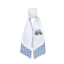 Layered Wreath Sash Front Door,RIC Rac Trim Hydrangea Garland Ribbon Accessories, White Gingham Summer Wreath Sash