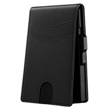 Billetera Bifold de PU para Hombres con Bloqueo RFID, Soporte para Tarjetas, Diseño Plegable, Bloqueo RFID