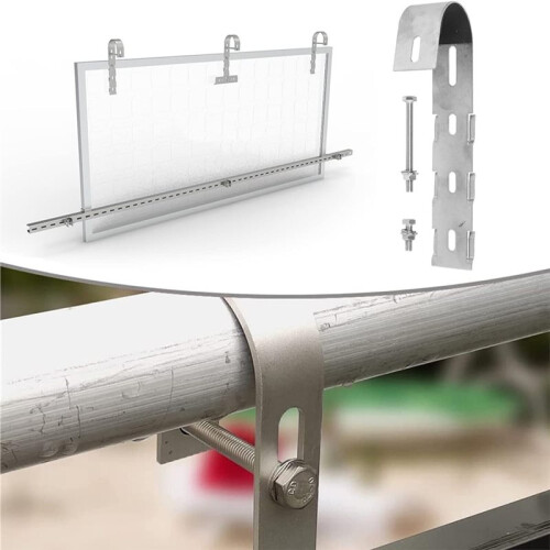 2 Pieces Solar Panel Bracket Hooks Adjustable Photovoltaic Panel Mounting Hook for Balcony Railing Holder 1