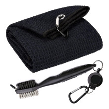 Towel & Cleaner Brush,Tri-Fold Microfiber Waffle Kit with Waffle Microfiber Towel & Club Cleaner