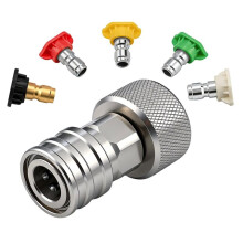 Garden Hose to Power Washer Adapter, 3/4" GHT to 1/4" Quick Connect, Convert Water Hose to Power Washer Connector